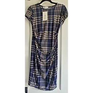 NWT My Bump maternity dress plaid draped front woman Small